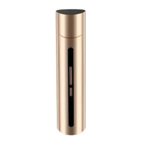 Gold-colored cylindrical device with a sleek metallic finish and black vertical slot on the side.