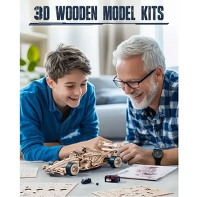 ROBOTIME LK505 3D Wooden Racing Car Puzzle – Mechanical Engine Model Kit