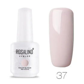 A sleek white bottle of rosalind uv & led soak-off gel polish, featuring a matte finish and labeled with the shade number 37.