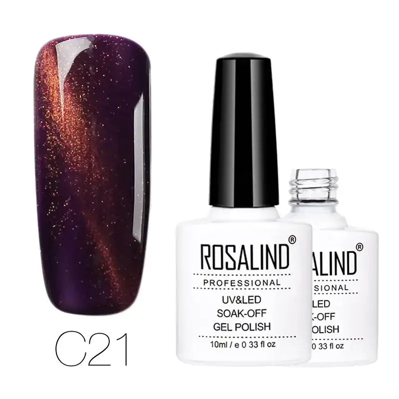C21 purple and copper magnetic gel nail polish by rosalind.