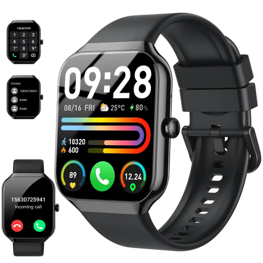 Smart Watch(Answer/Make Call) 1.96" HD Smartwatch for Men Women 2025 New Fitness Watch with 110+ Sport Modes Heart Rate Sleep Monitor Pedometer IP68 Waterproof Activity Tracker for Android iOS