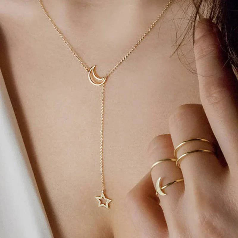 StarLink™ Moon & Star Pendant Necklace - Joomcy