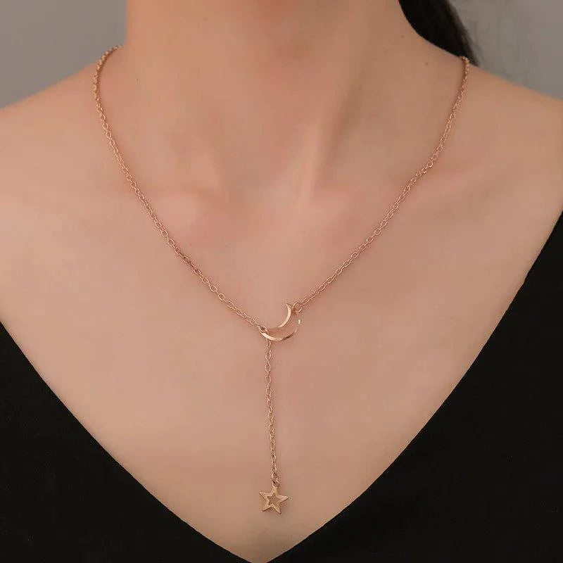 StarLink™ Moon & Star Pendant Necklace - Joomcy