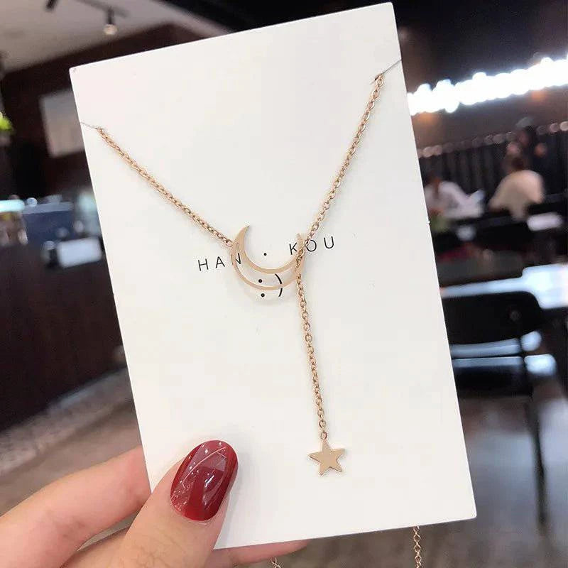 StarLink™ Moon & Star Pendant Necklace - Joomcy
