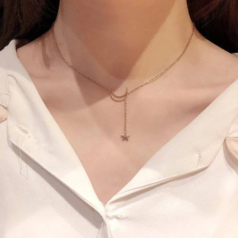StarLink™ Moon & Star Pendant Necklace - Joomcy