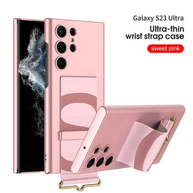 Sweet pink ultra-thin wrist strap case for galaxy s23 ultra