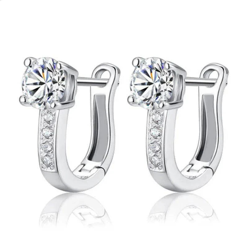 UniqueStone™ 925 Sterling Silver Zircon Buckle Earrings For Women - Joomcy