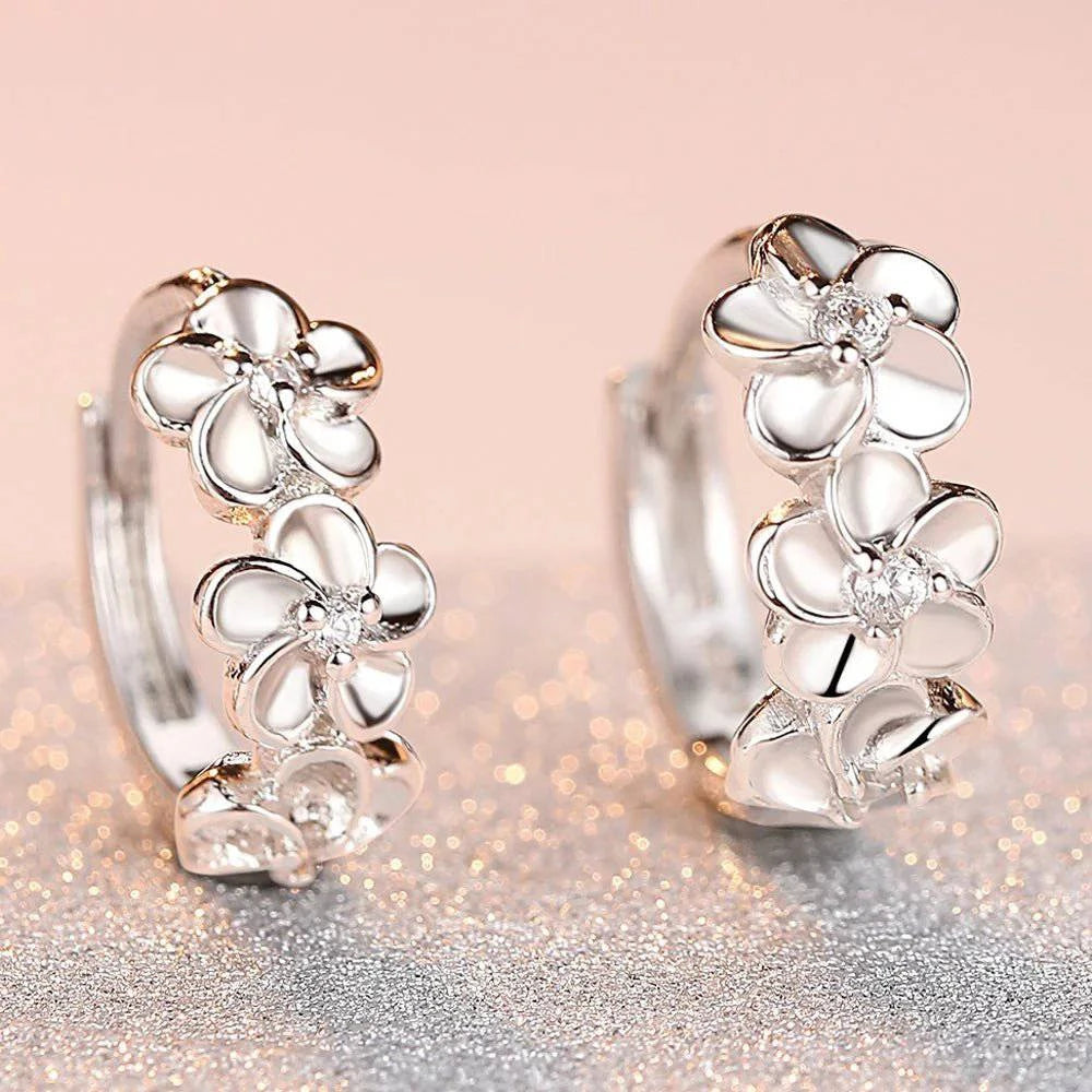 UniqueStone™ 925 Sterling Silver Zircon Buckle Earrings For Women - Joomcy