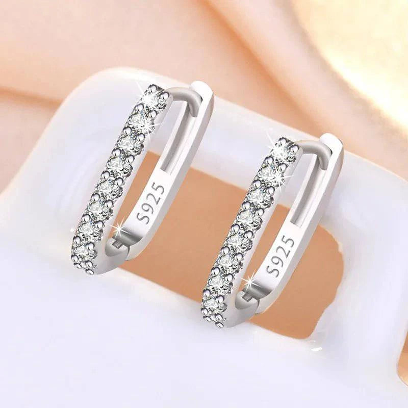 UniqueStone™ 925 Sterling Silver Zircon Buckle Earrings For Women - Joomcy