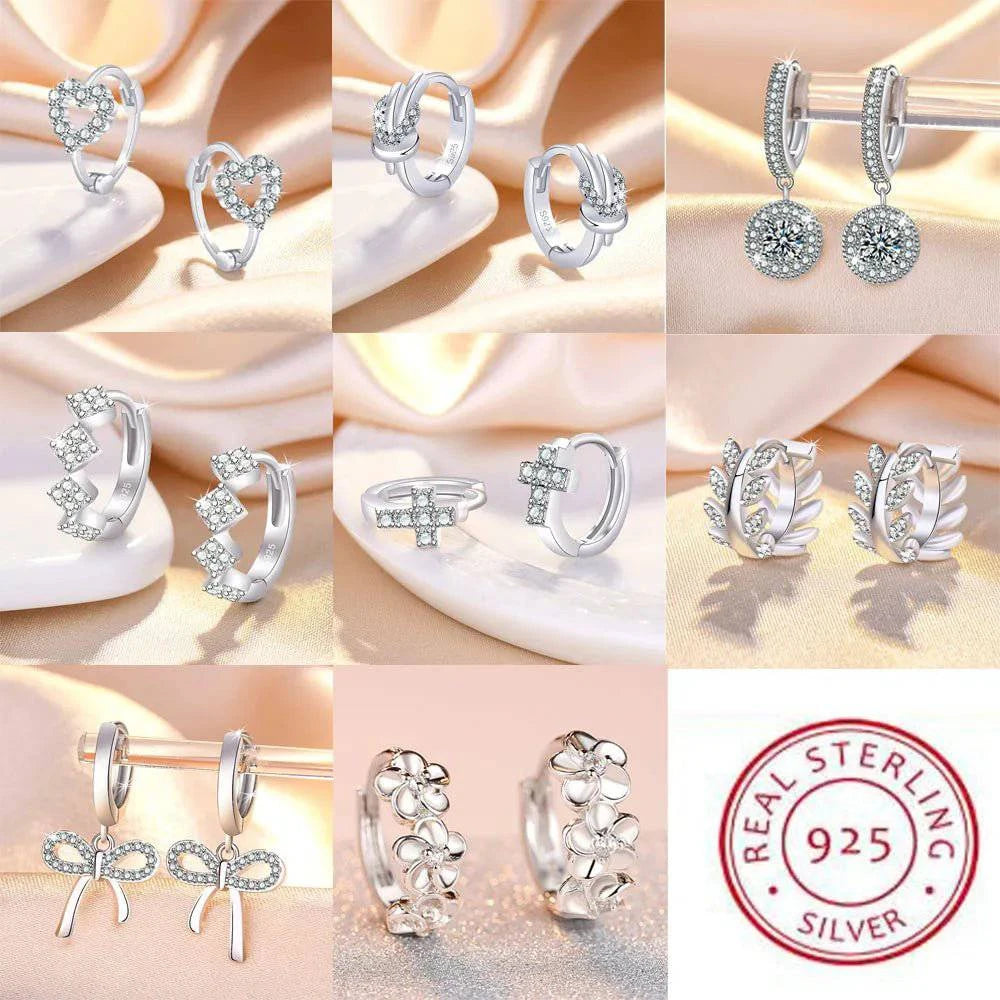 UniqueStone™ 925 Sterling Silver Zircon Buckle Earrings For Women - Joomcy
