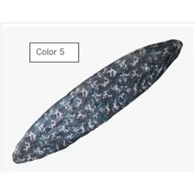 Dark blue camouflage-patterned fabric sleeping bag, labeled as ’color 5’’.