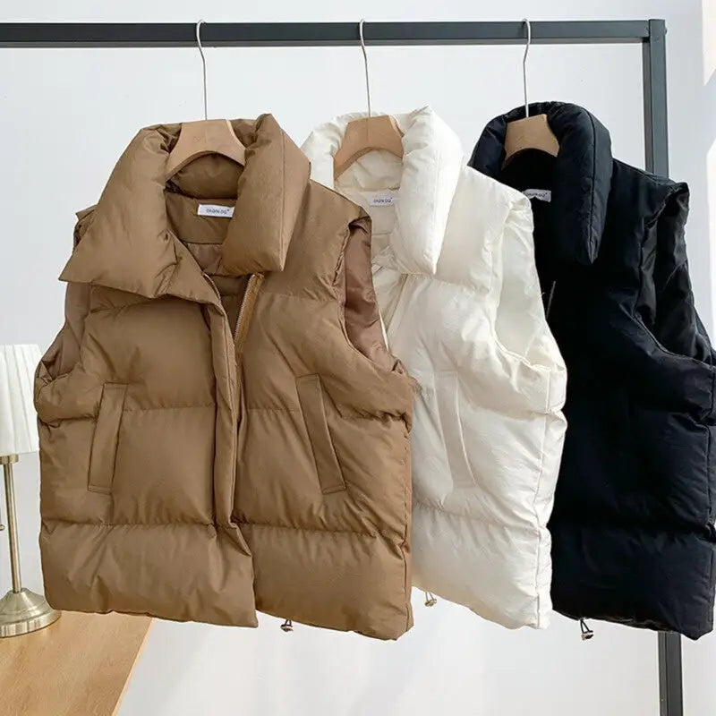 Women's Autumn Winter Cotton Sleeveless Vest Jacket