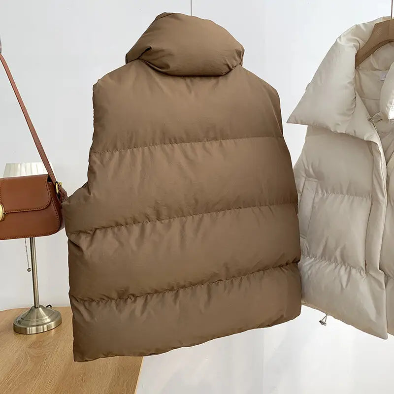 Women's Autumn Winter Cotton Sleeveless Vest Jacket