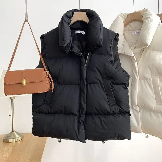 Women's Autumn Winter Cotton Sleeveless Vest Jacket