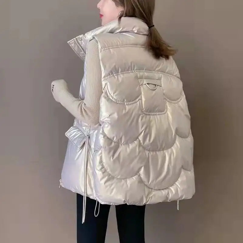 Women's Autumn Winter Short Down Cotton Vest Jacket