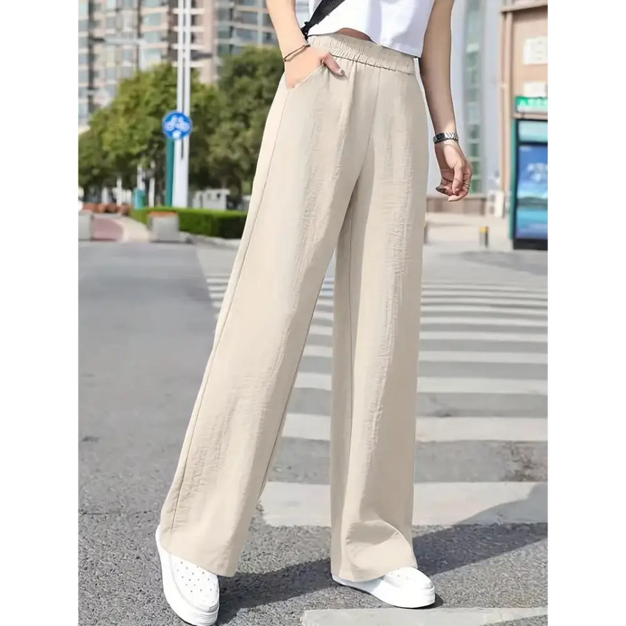 Women's High Waist Loose Cotton Linen Wide-leg Pants