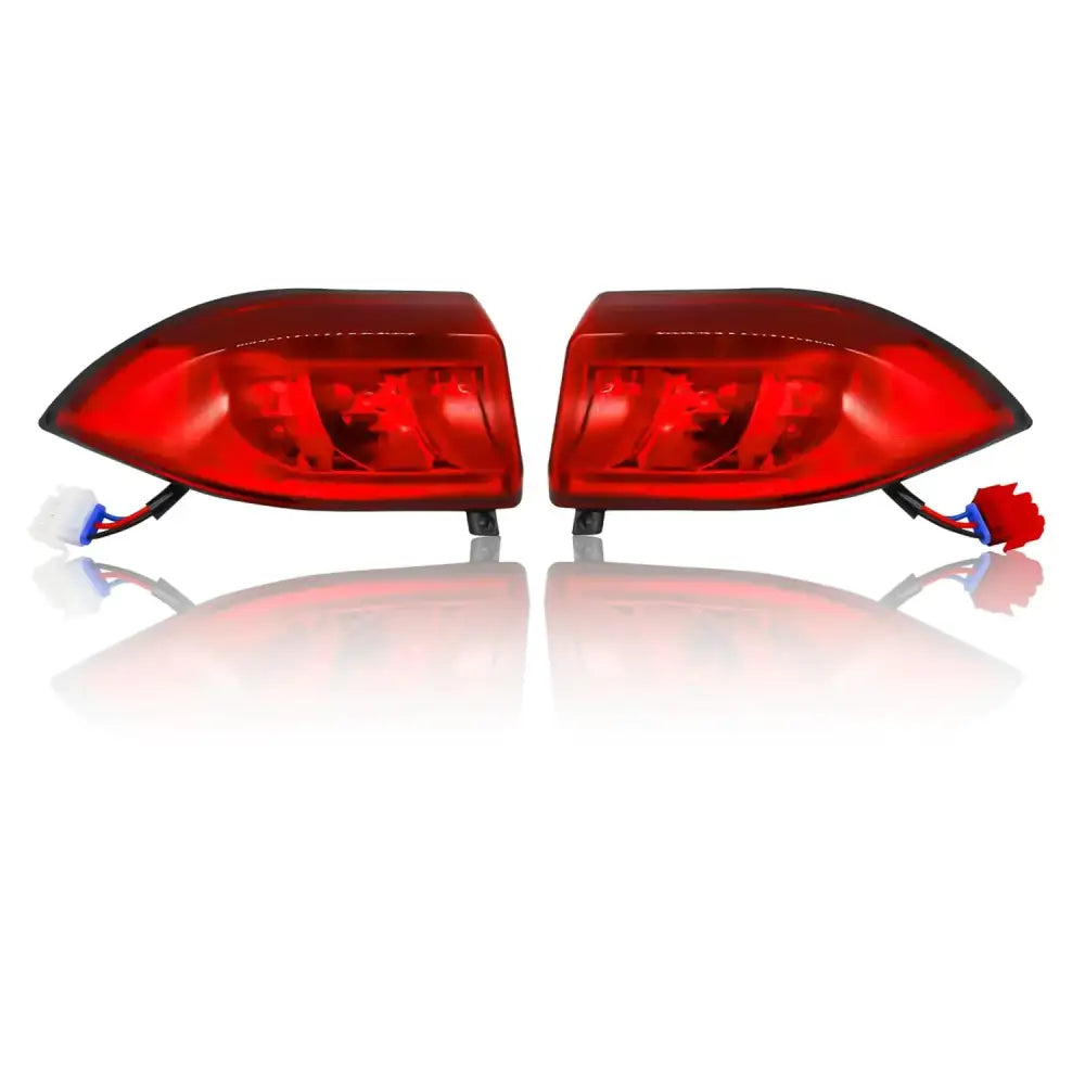 Red, translucent plastic taillights with internal led lighting and wiring harnesses.