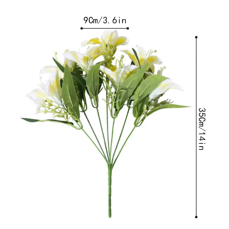 Lifelike Artificial Lily Flower Bouquet for Decoration
