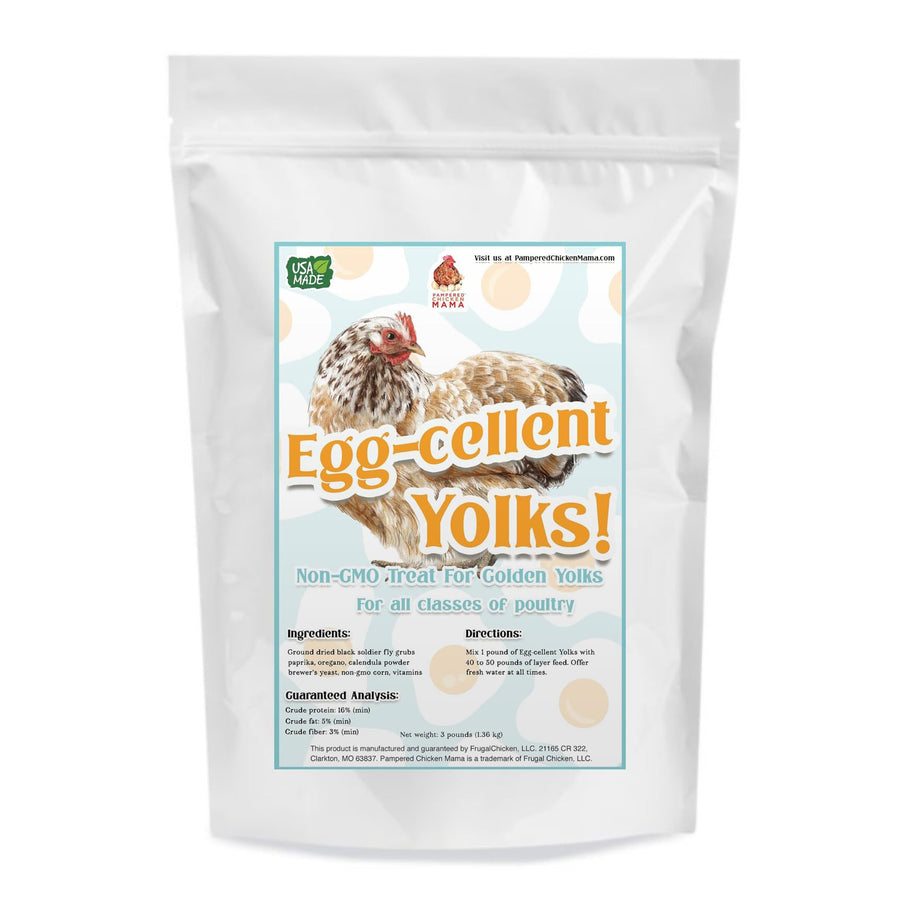 Pampered Chicken Mama Egg-Cellent Yolks: Organic Chicken Feed Supplement & Duck Food for Golden Yolks (2.5 pounds)