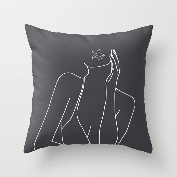Black and White Geometric Pillowcase Design