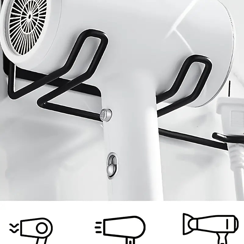 Stainless Steel Wall Mounted Hair Dryer Storage Rack