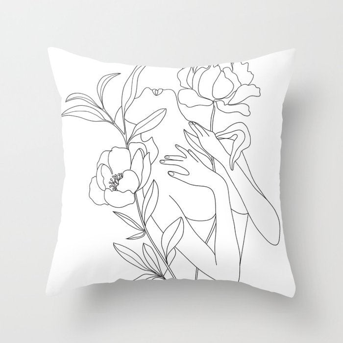 Black and White Geometric Pillowcase Design