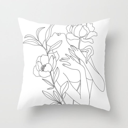 Black and White Geometric Pillowcase Design
