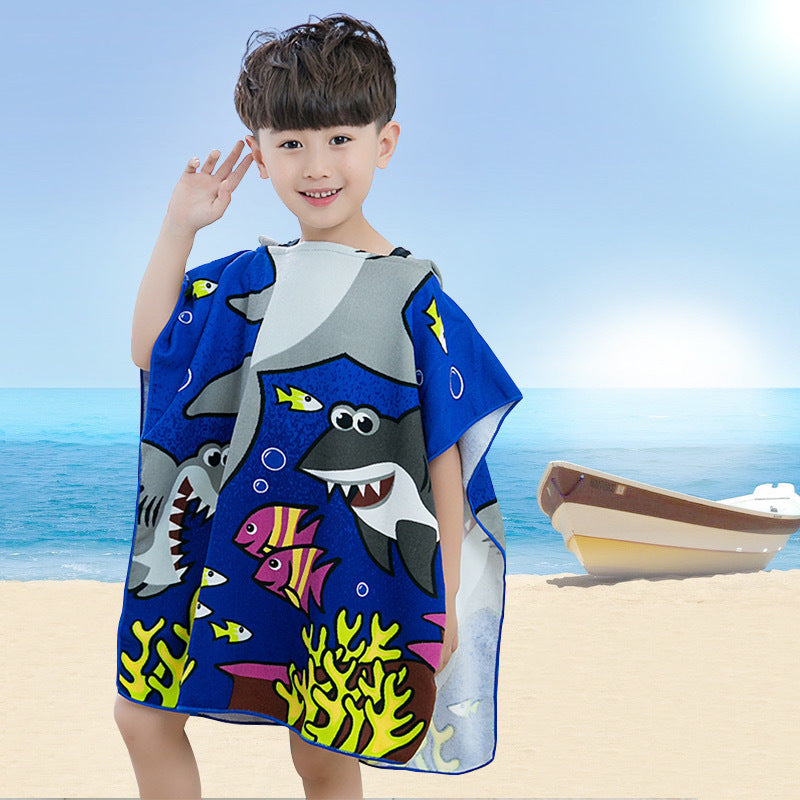 Children's Hooded Bathrobe with Soft, Absorbent Towel