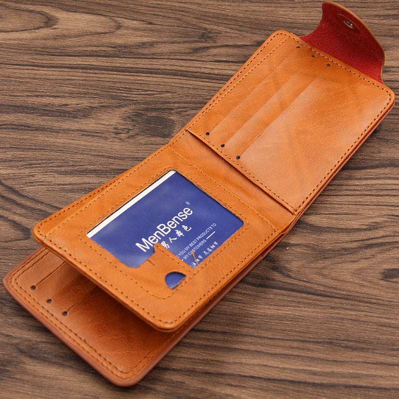 Retro PU Men's Wallet with Money Clip and Coin Purse