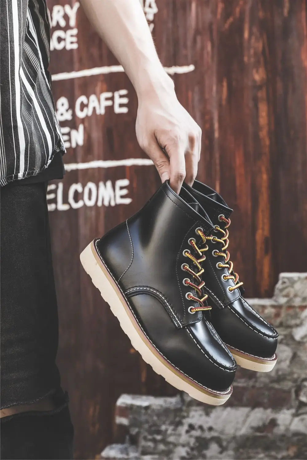 Men’s Retro Slip-On Flat Martin Workwear Boots
