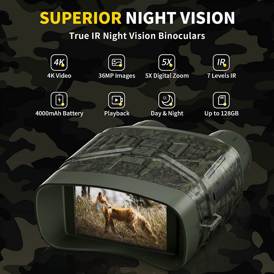 Ultra Clear 4K 36MP Night Vision Binoculars