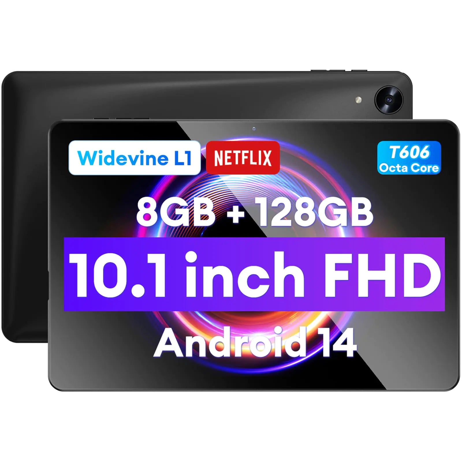 Headwolf Android 14 Tablet 10 inch Tablets WPad5 Octa Core FHD 1920 * 1200 Display Android Tablet 8GB RAM + 128GB ROM Widevine L1 Support 5500mAh WiFi Tablet PC