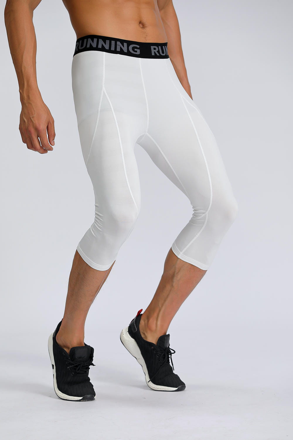 Men’s Quick-Drying Breathable Cropped Tights in Milk Silk