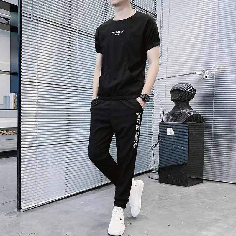 Handsome Ice Silk Men’s Short-sleeved Sports T-shirt