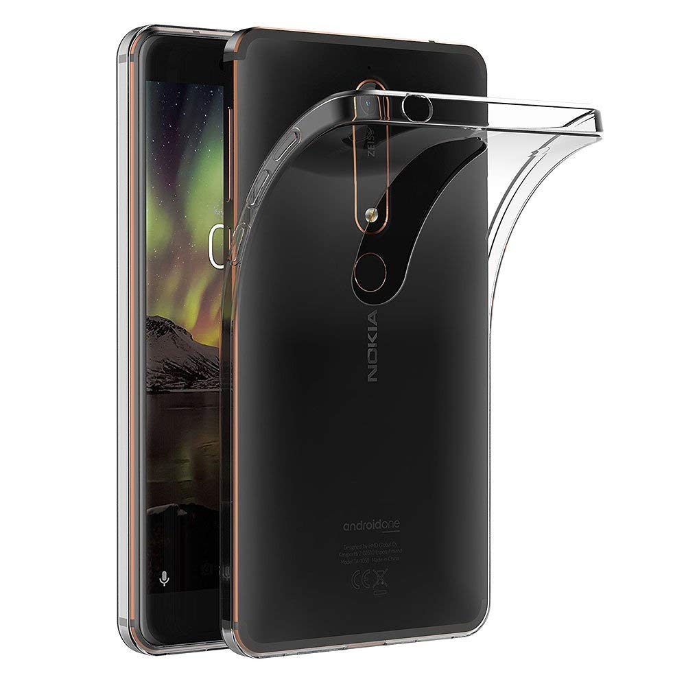 MaiJin Case for Nokia 6.1 (5.5 inch) Soft TPU Rubber Gel Bumper Transparent Back Cover