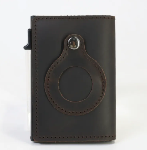 Slim RFID Wallet – Leather Anti-Theft Card Holder for AirTag