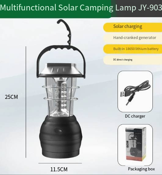 36 LED Outdoor Solar Camping Lantern with USB and Hand Crank