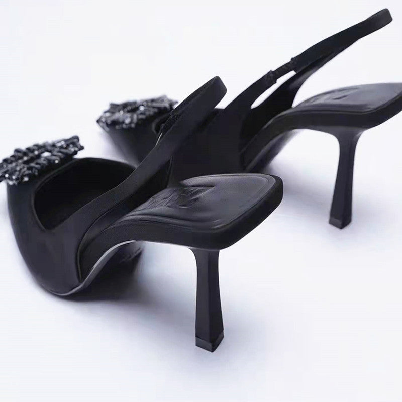 Rhinestone High Heel Sandals for Women - Bridal Fashion