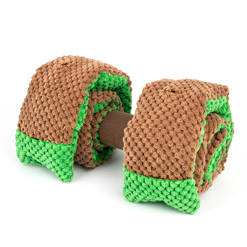 Interactive Snuffle Puzzle Plush Dumbbell Dog Toy