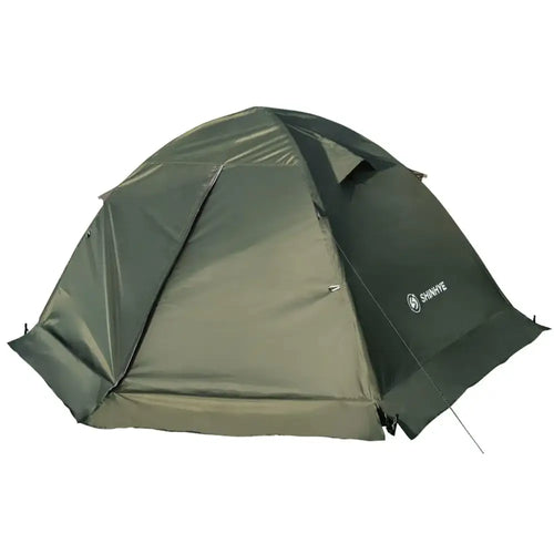 Dark green shinbye fishing tent with a waterproof fabric exterior and a slightly raised, dome-shaped design.