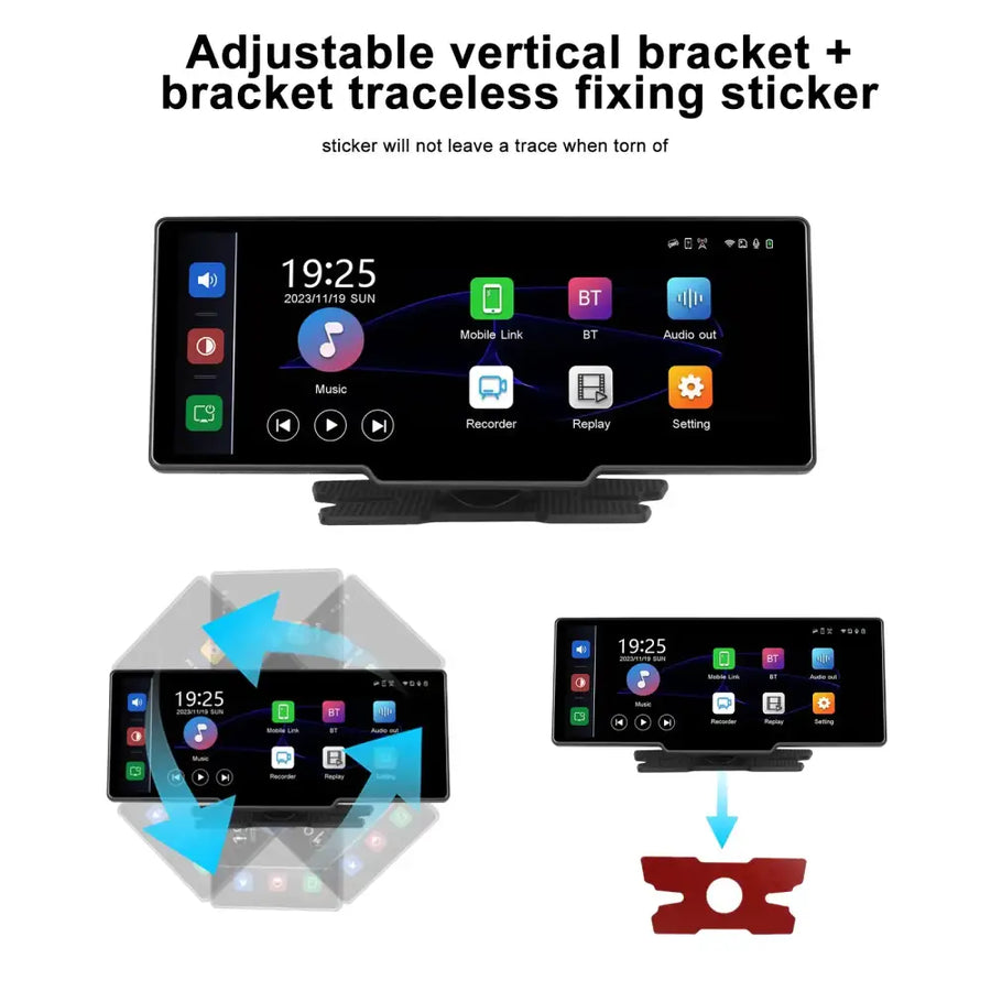 10.26" HD Car DVR with Rear Camera & Carplay