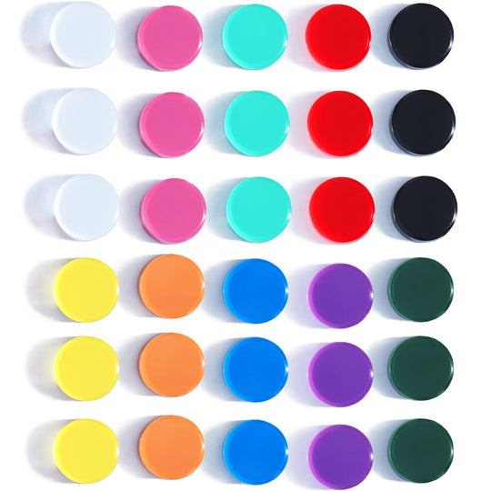 DUJEQM Fridge Magnets Refrigerator Magnets Strong Magnets Small Magnets for Whiteboard 30 PCS Magnet Heavy Duty Magnets Cute Mini Round Magnets for Fridge Locker Kitchen Office Classroom (10 Colors)