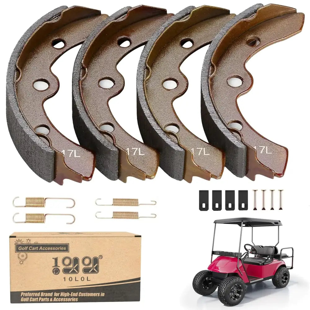 10L0L Golf Cart Brake Shoes Kit for Club Car DS & Carryall 1981-1994 OEM 101146302 101880701 EZGO XI-Serial 1983-1986 Yamaha G1 1978-1980