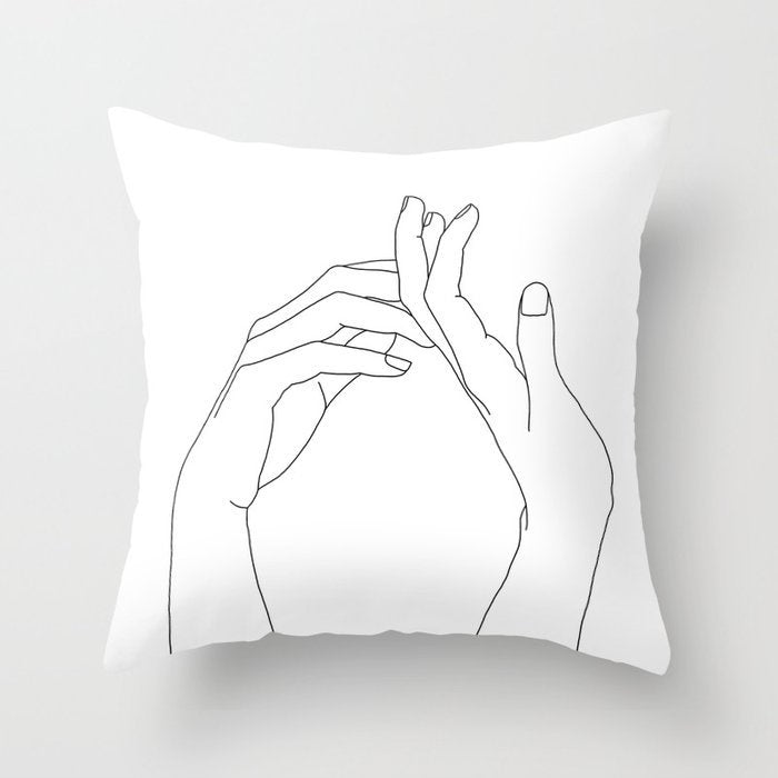 Black and White Geometric Pillowcase Design