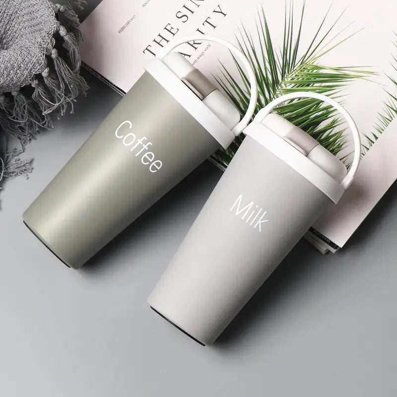 304 Stainless Steel European Straw Coffee Cup Travel Mug