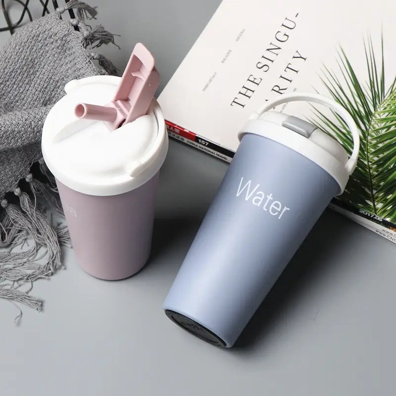 304 Stainless Steel European Straw Coffee Cup Travel Mug