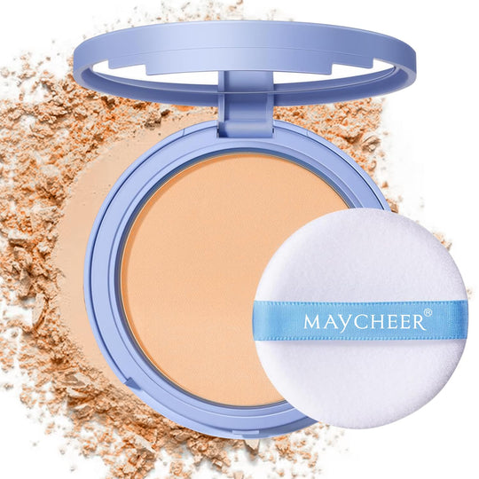 Oil Control Face Pressed Powder Matte and Smooth Translucent Powder Setting Powder Makeup Waterproof Long Lasting Finishing Face Powder Cruelty-free (03 Dark)