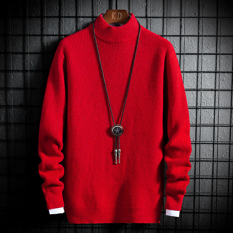 Thick Casual Long-Sleeved Youth Half Turtleneck Sweater