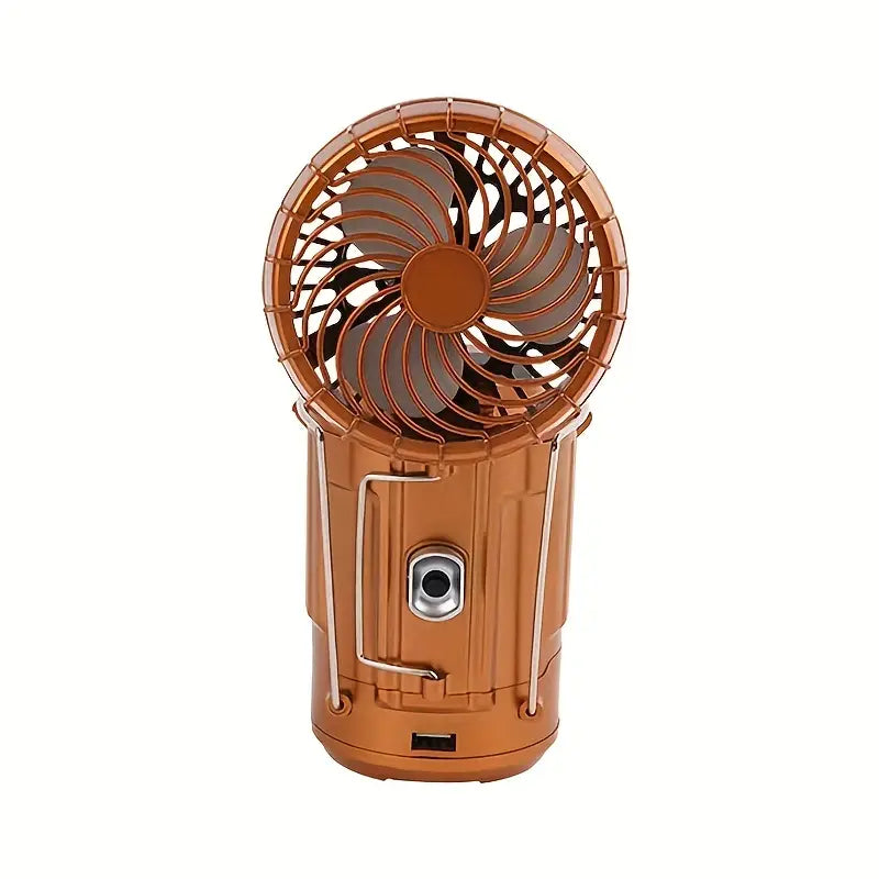 Portable Hand Crank Solar Lantern with Fan & USB Charger