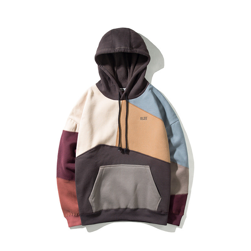 Men's Colorblock Fleece Hoodie Sweatshirt
